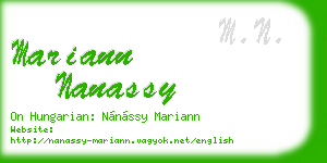 mariann nanassy business card