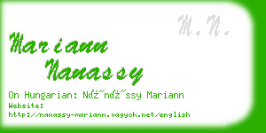 mariann nanassy business card